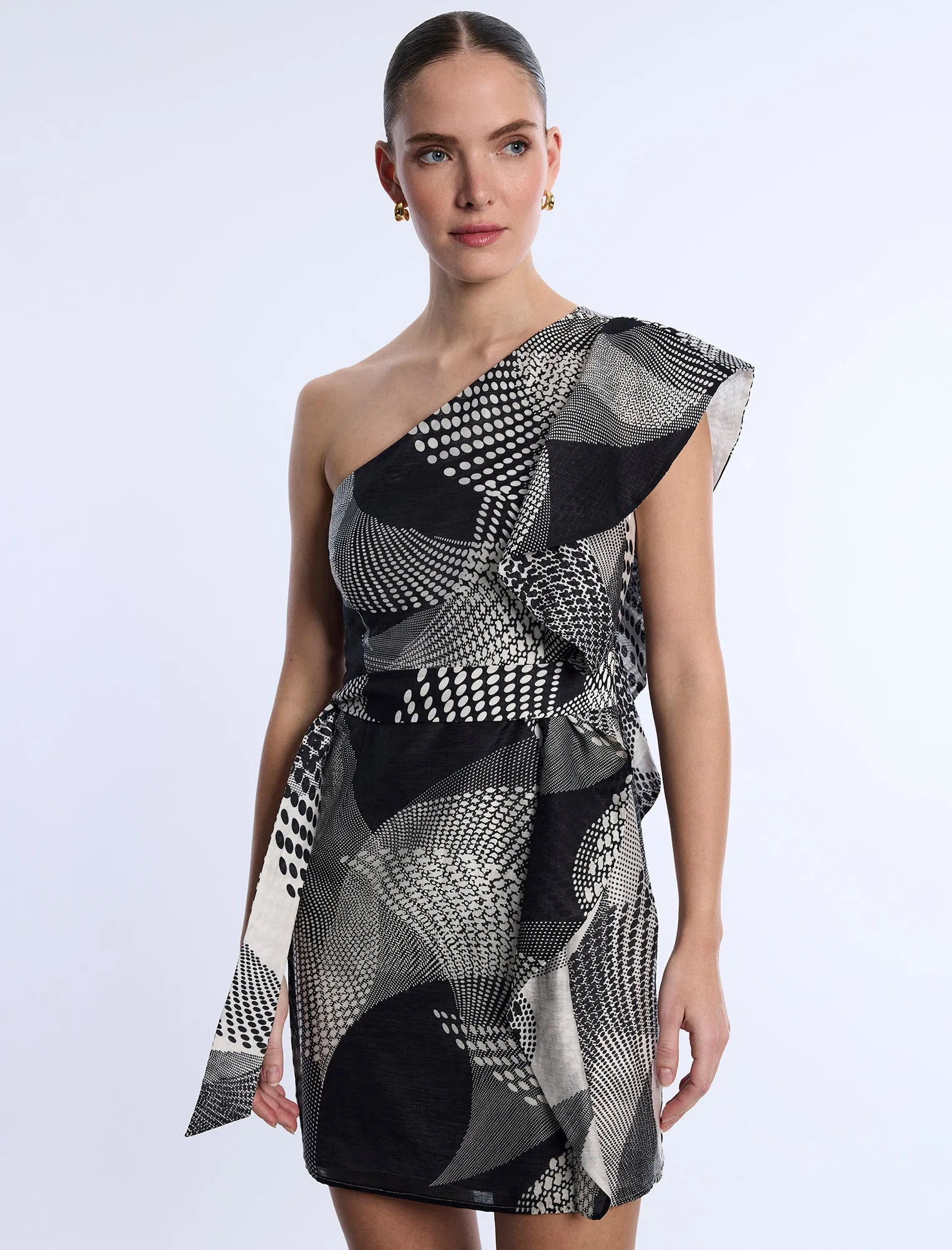 One Shoulder Flounce Mini