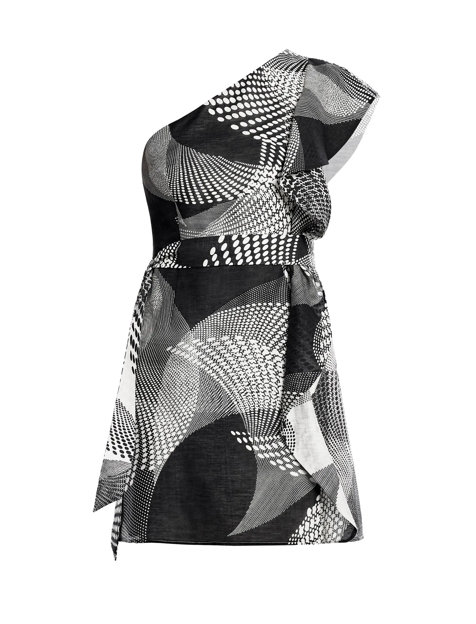 One Shoulder Flounce Mini