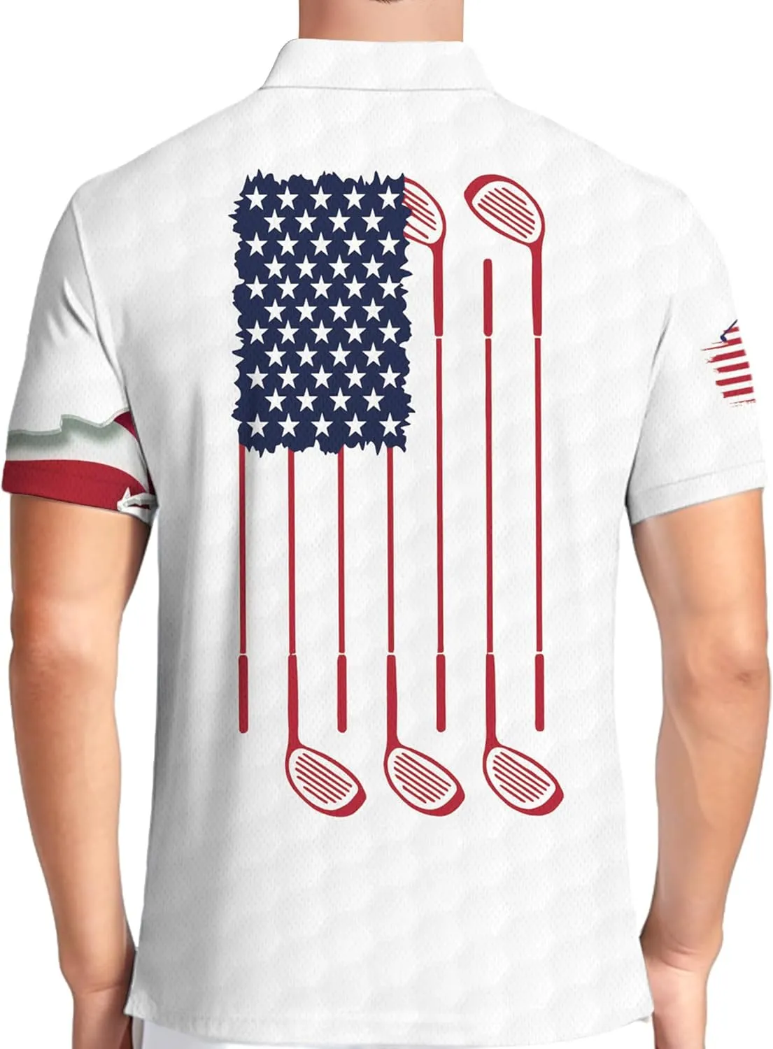PAGYMO Golf Shirts for Men Crazy Hawaiian Print Funny Mens Polo Shirt
