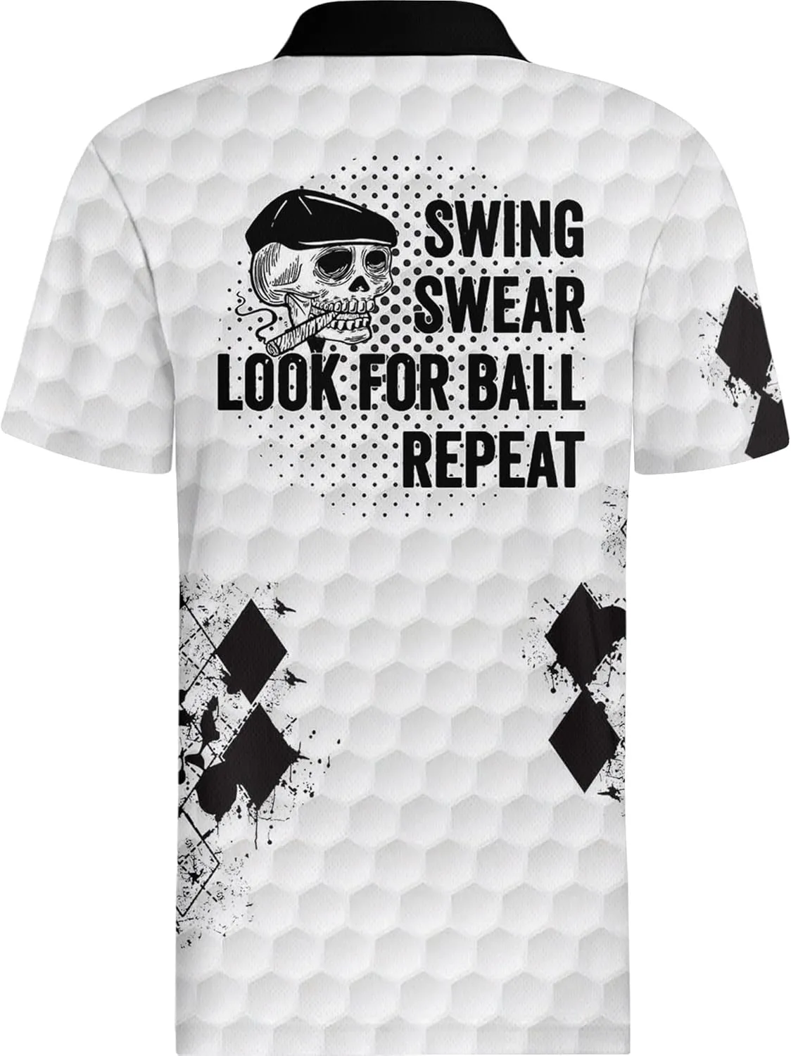 PAGYMO Golf Shirts for Men Crazy Hawaiian Print Funny Mens Polo Shirt