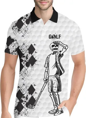 PAGYMO Golf Shirts for Men Crazy Hawaiian Print Funny Mens Polo Shirt