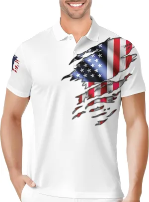 PAGYMO Golf Shirts for Men Crazy Hawaiian Print Funny Mens Polo Shirt
