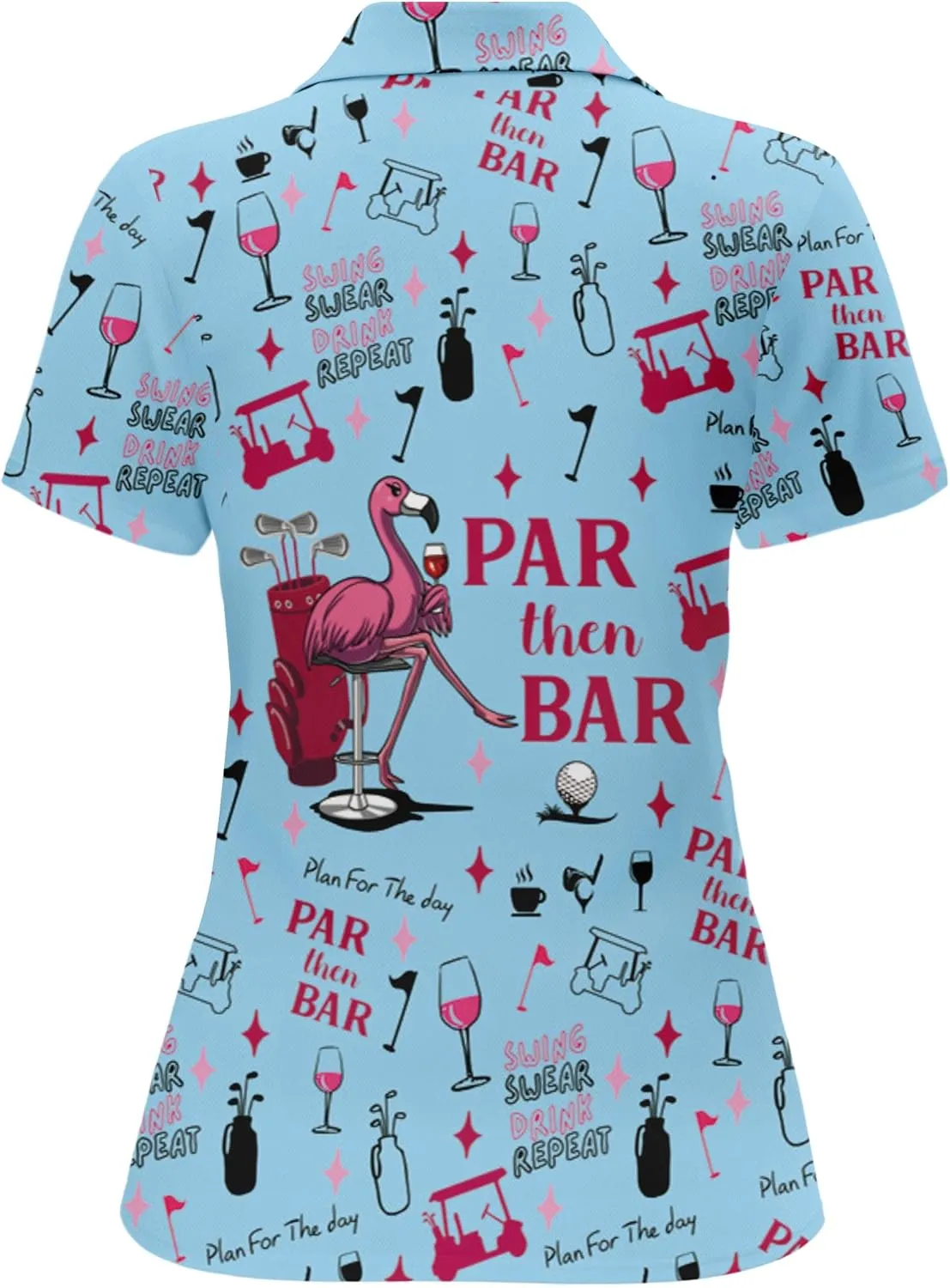 PAGYMO Womens Golf Shirt Crazy Funny Hawaiian Polo Shirts for Women