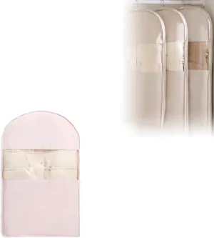 Peach Skin Velvet Storage Bag, Space Saving Hanging Garment Bag with Self Compression Zipper, Hanging Design, Clothes Bags for Down Coat (A, Medium)