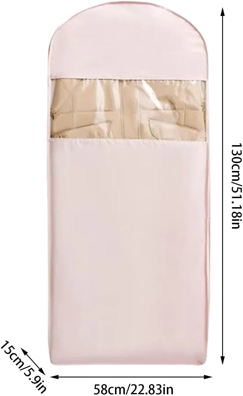 Peach Skin Velvet Storage Bag, Space Saving Hanging Garment Bag with Self Compression Zipper, Hanging Design, Clothes Bags for Down Coat (B, X-Large)