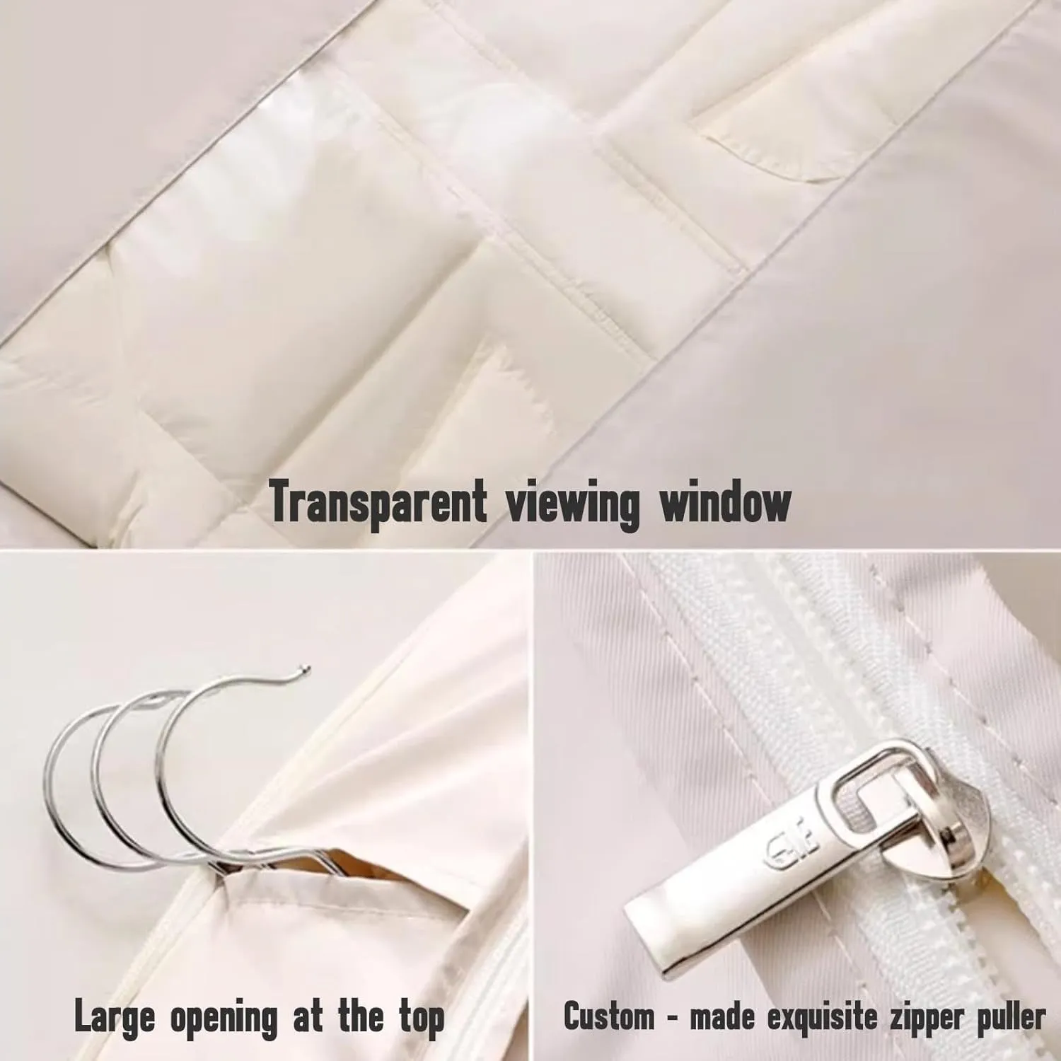 Peach Skin Velvet Storage Bag, Space Saving Hanging Garment Bag with Self Compression Zipper, Hanging Design, Clothes Bags for Down Coat (B, X-Large)