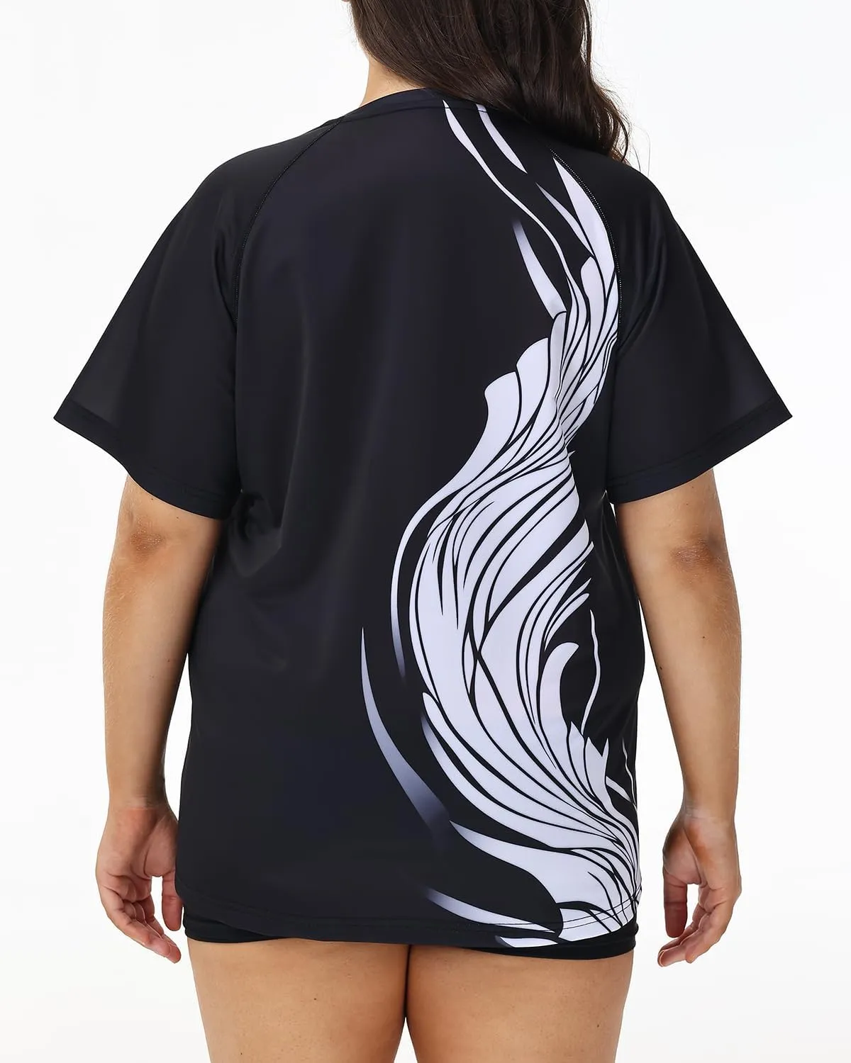 Plus Size Rash Guard for Women Sun Protection Swim Shirts Short Sleeve Loose Fit UPF 50  Quick Dry Swimming Tops
