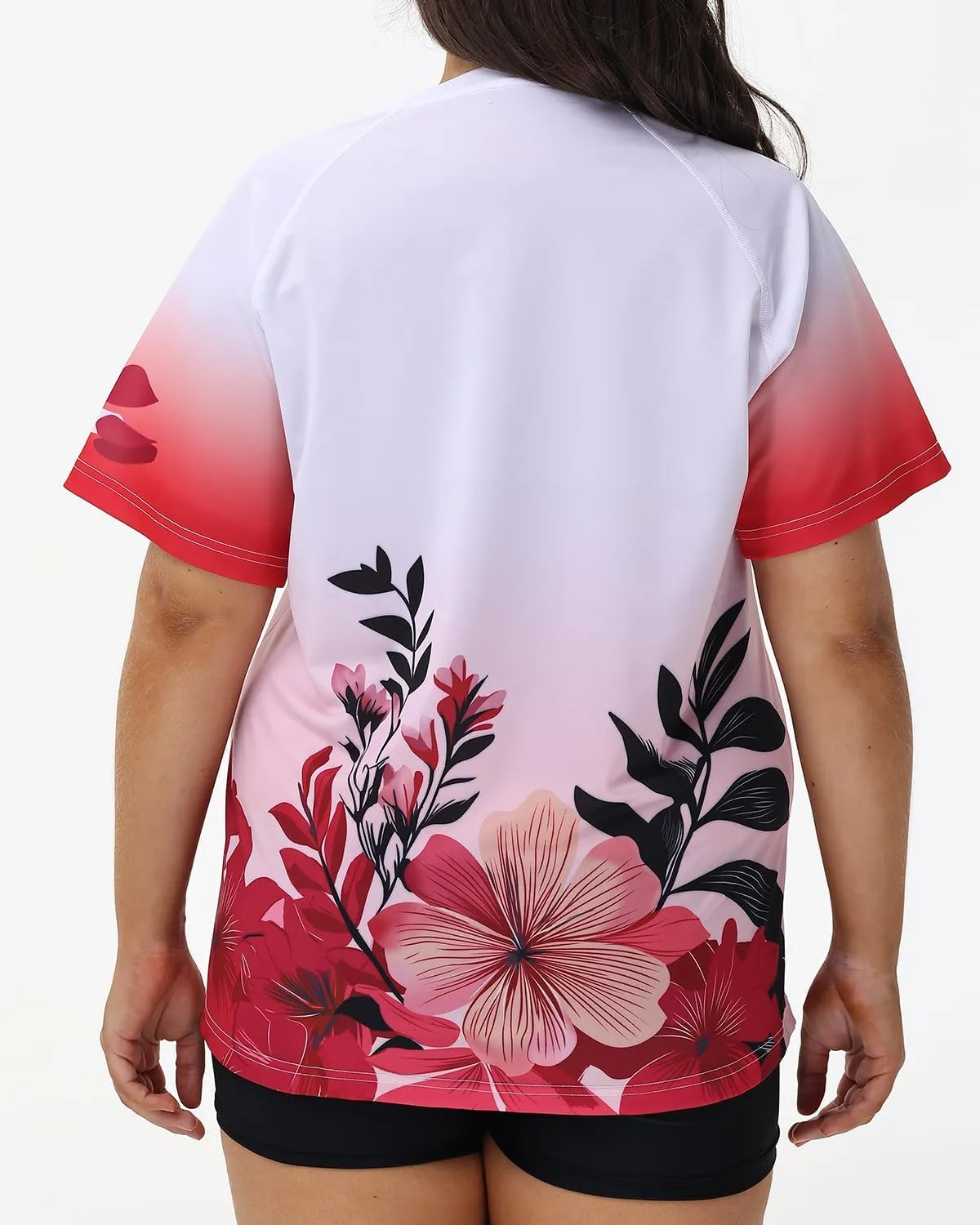 Plus Size Rash Guard for Women Sun Protection Swim Shirts Short Sleeve Loose Fit UPF 50  Quick Dry Swimming Tops