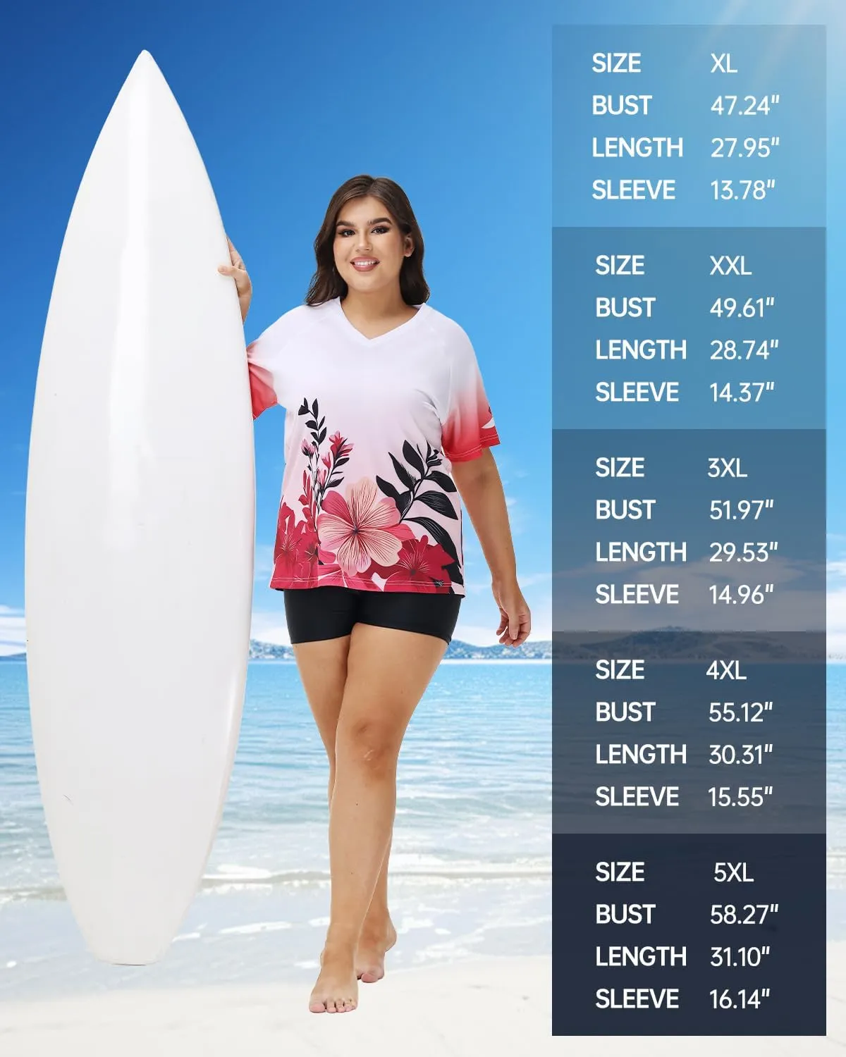Plus Size Rash Guard for Women Sun Protection Swim Shirts Short Sleeve Loose Fit UPF 50  Quick Dry Swimming Tops