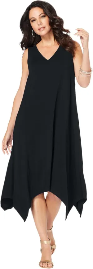 Roaman's Women's Plus Size Sleeveless Swing Dress