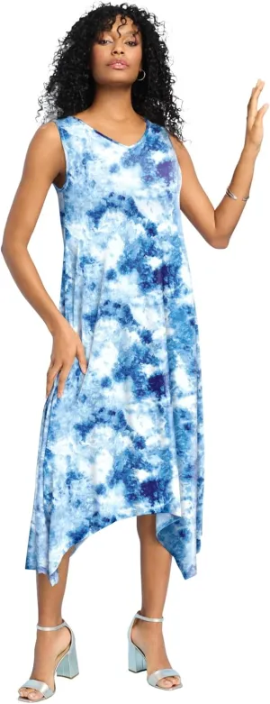 Roaman's Women's Plus Size Sleeveless Swing Dress