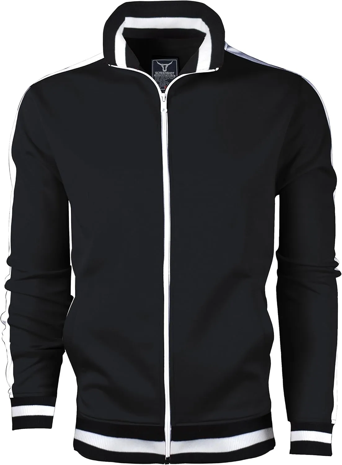 SCREENSHOT-Track Jacket Mens Urban Hip Hop Premium Track Jacket - Slim Fit Side Taping Sportswear Urbanwear Streetwear Top
