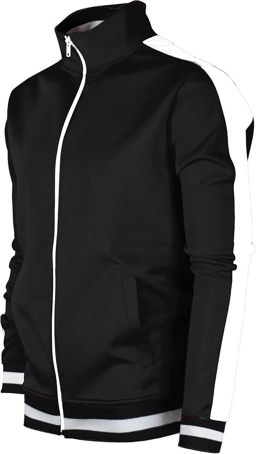 SCREENSHOT-Track Jacket Mens Urban Hip Hop Premium Track Jacket - Slim Fit Side Taping Sportswear Urbanwear Streetwear Top