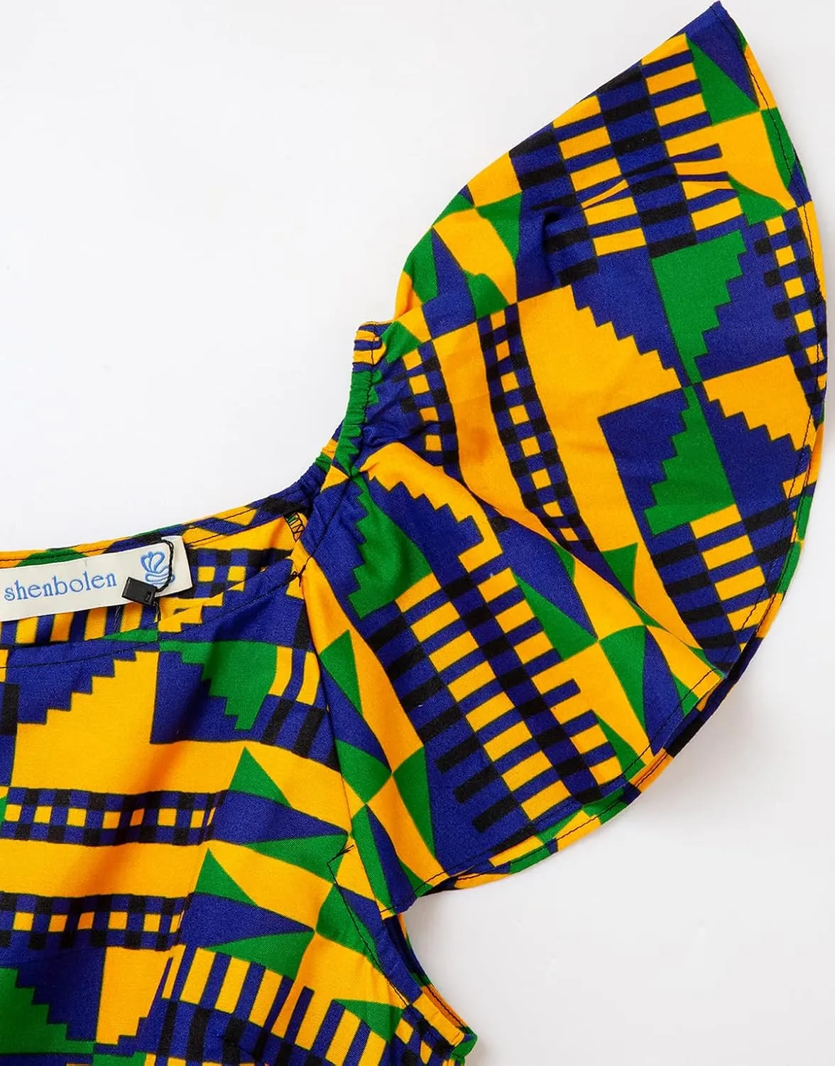 SHENBOLEN Womens Dashiki Tops Sleeveless Summer African Printed Slim Fit Shirts Blouse