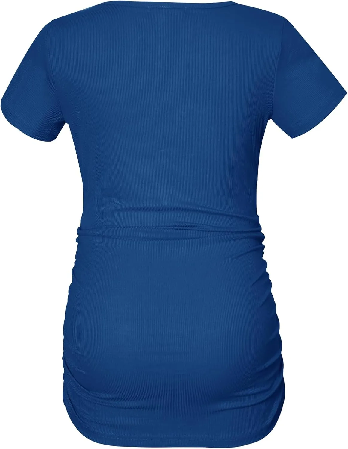 Smallshow Women's Maternity Shirts Ribbed Ruched Pregnancy Clothes Tops 3 Packs