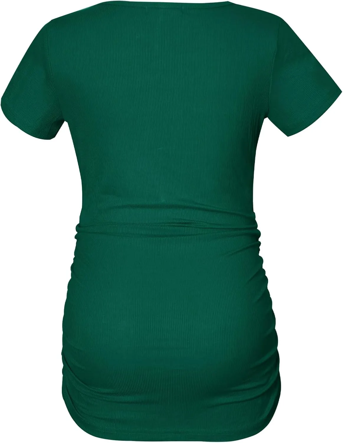 Smallshow Women's Maternity Shirts Ribbed Ruched Pregnancy Clothes Tops 3 Packs