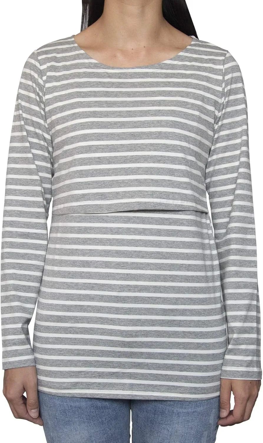 Smallshow Women's Nursing Tops Long Sleeve Shirts for Breastfeeding 3-Pack