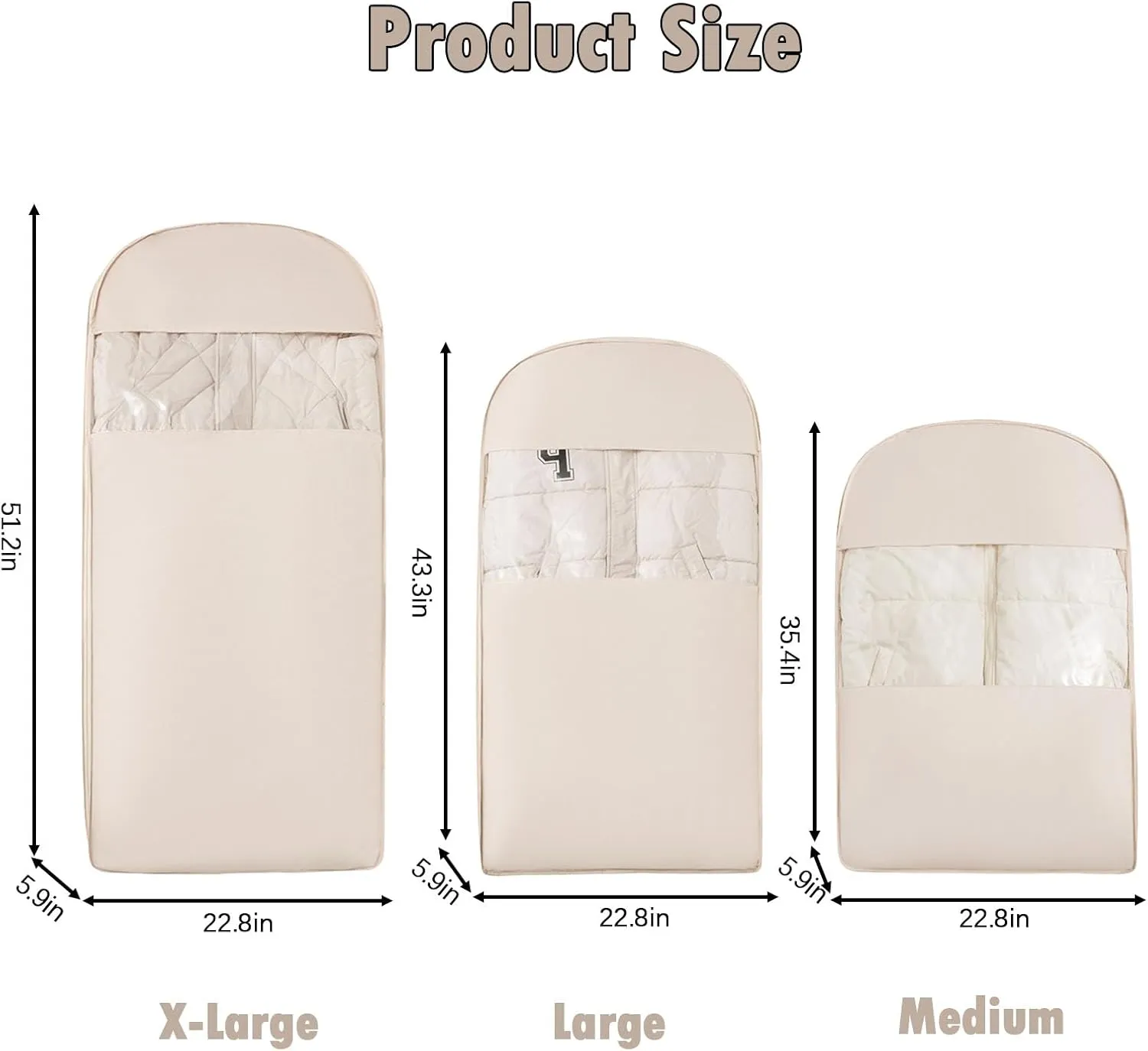 Space Saving Hanging Garment Bag with Self Compression Zipper, Dust Cover Closet Organizer for Down Coats, Large Capacity Hanging Protector for Closet StoragePink, M