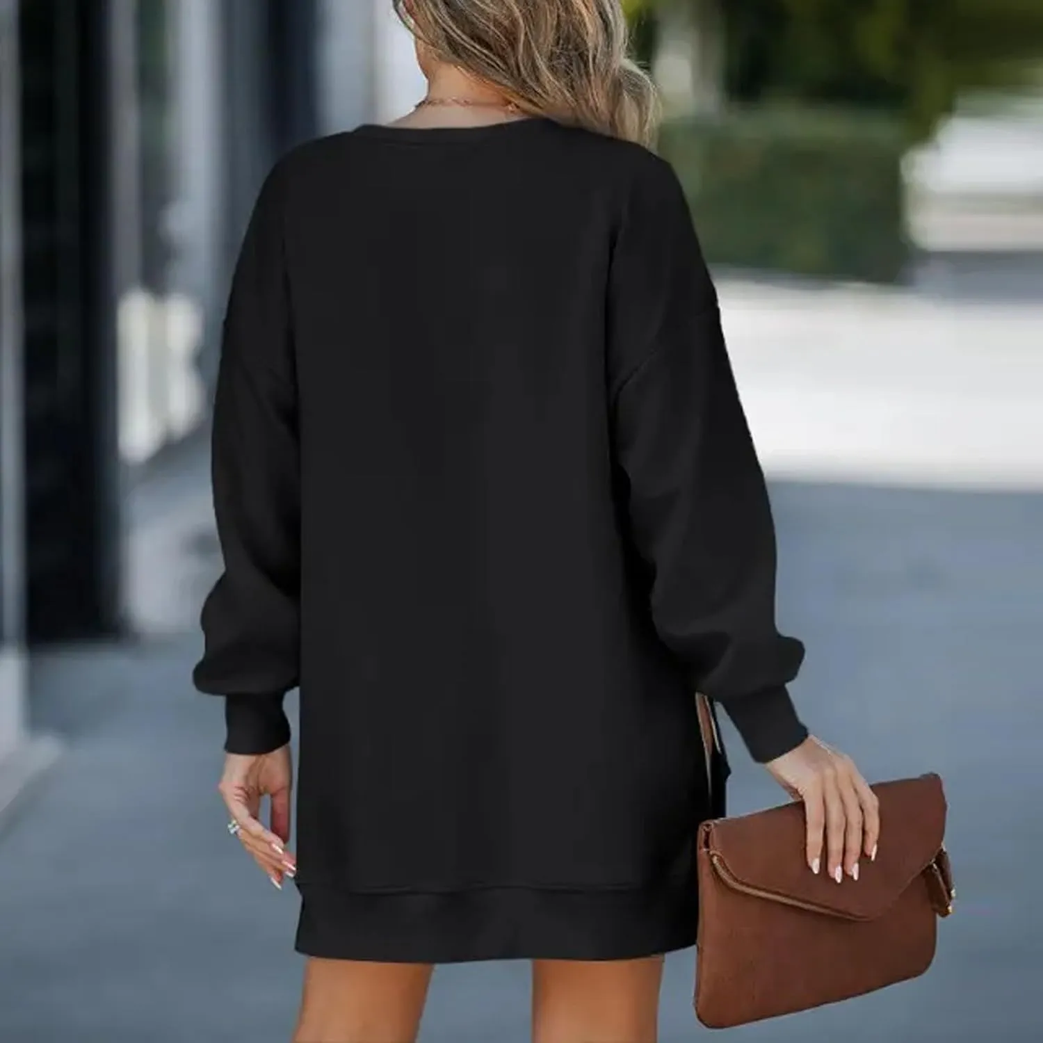Sweatshirt for Women Oversized Side Slits Zipper Crewneck Sweatshirts Loose Comfy Off the Shoulder Tops Y2k Clothes
