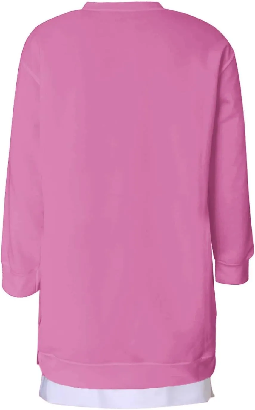 Sweatshirt for Women Oversized Side Slits Zipper Crewneck Sweatshirts Loose Comfy Off the Shoulder Tops Y2k Clothes
