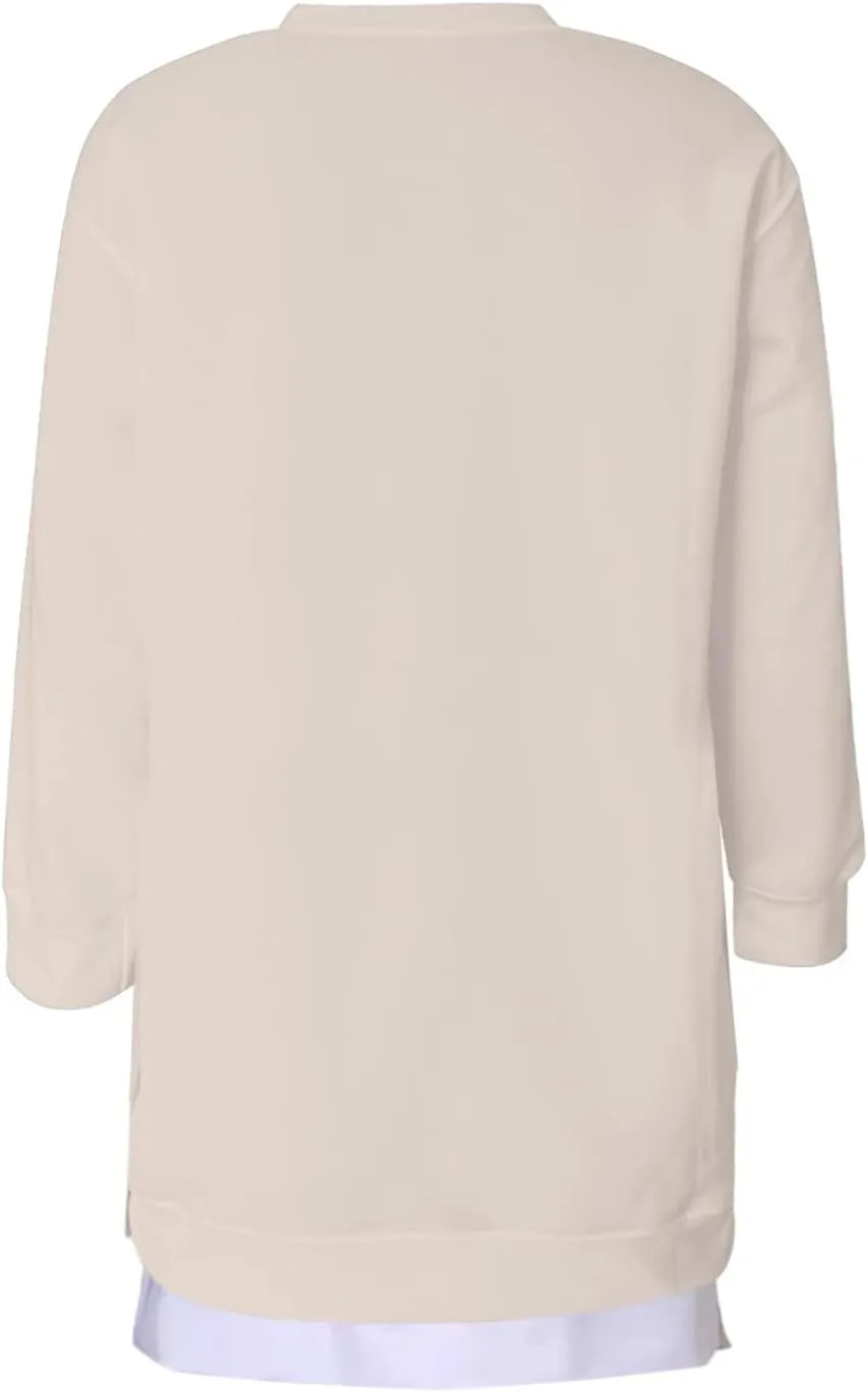 Sweatshirt for Women Oversized Side Slits Zipper Crewneck Sweatshirts Loose Comfy Off the Shoulder Tops Y2k Clothes