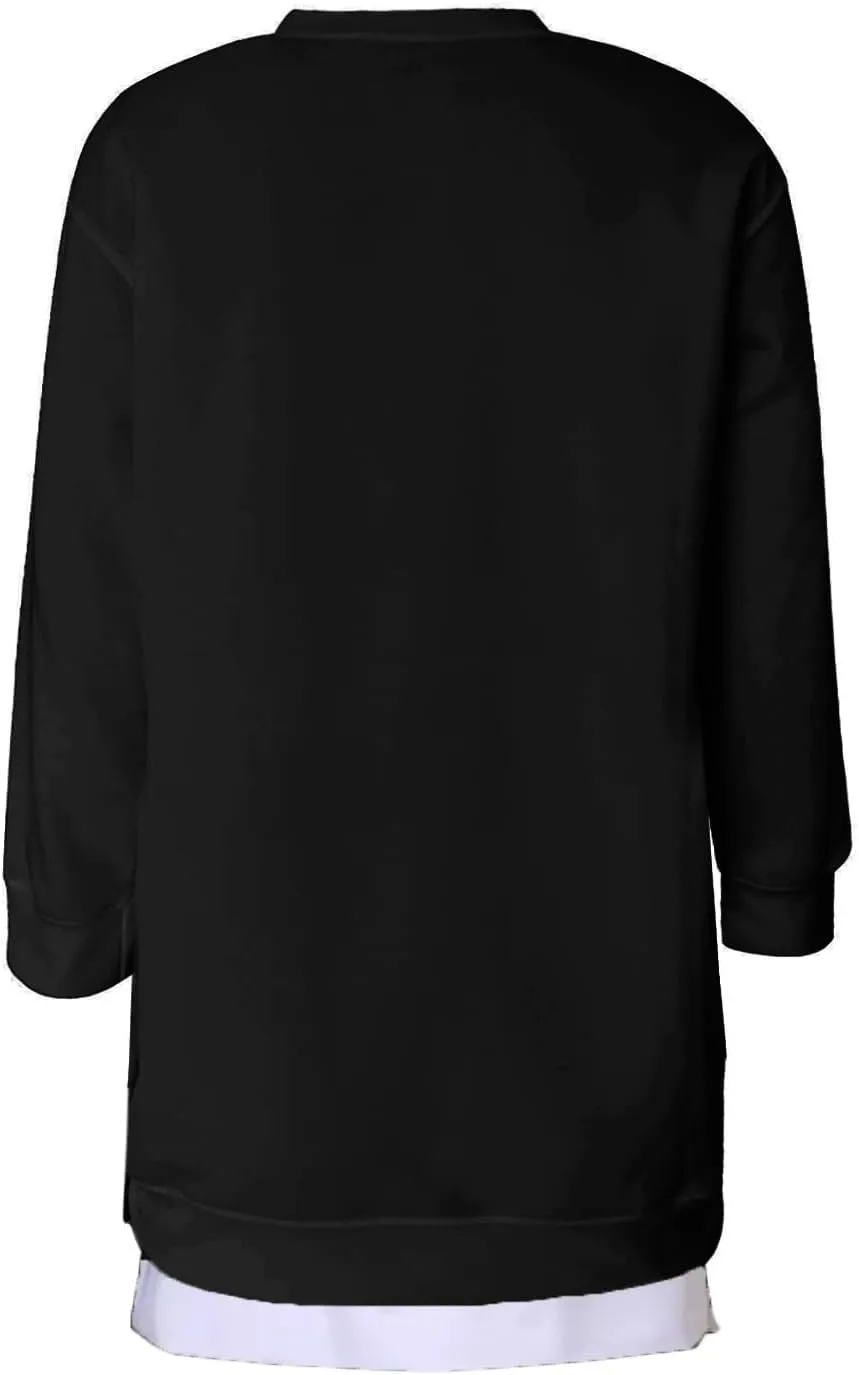 Sweatshirt for Women Oversized Side Slits Zipper Crewneck Sweatshirts Loose Comfy Off the Shoulder Tops Y2k Clothes