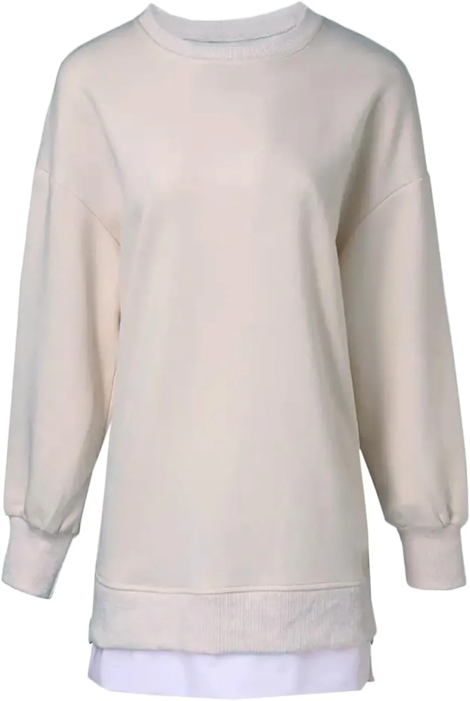 Sweatshirt for Women Oversized Side Slits Zipper Crewneck Sweatshirts Loose Comfy Off the Shoulder Tops Y2k Clothes