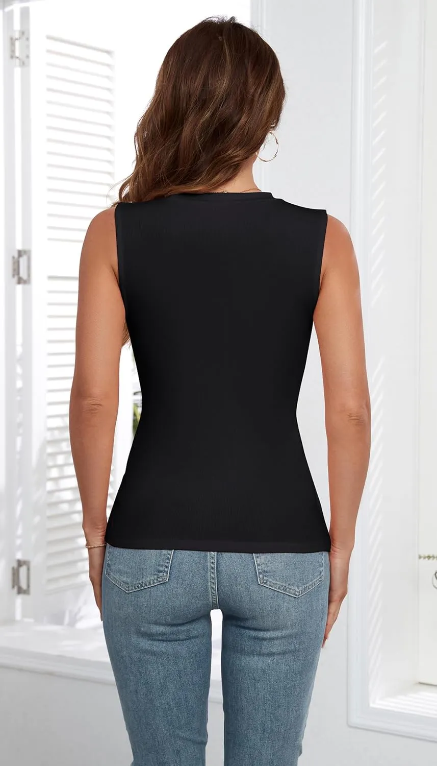 Tank Tops for Women Summer Sleeveless Racerback Casual Basic Ribbed Slim Fitted Shirts