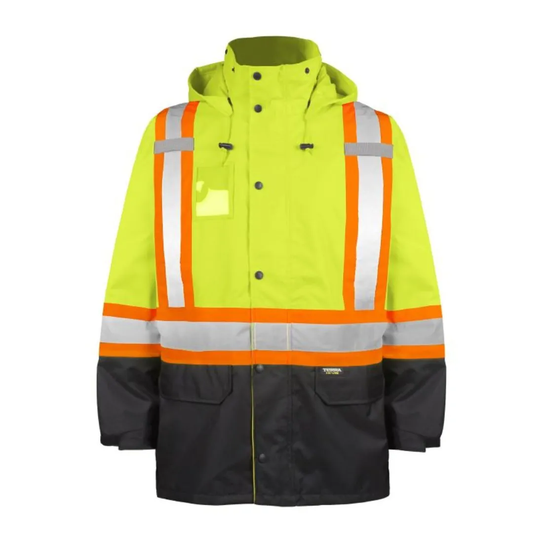 Terra Hi-Vis Rain Work Jacket 116520JYL - Yellow