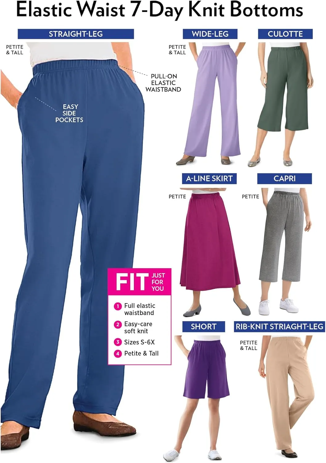 Woman Within Plus Size 7-Day Knit Capri