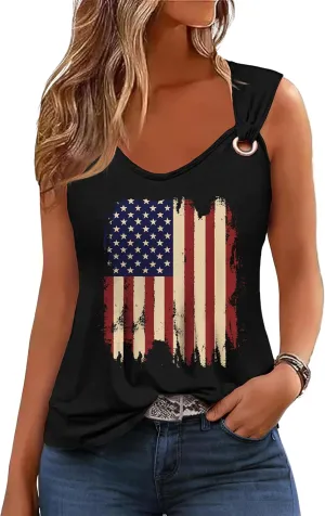 Women Loose Fitting Tank Tops Casual Summer Ladies Scoop Neck Sleeveless Shirts
