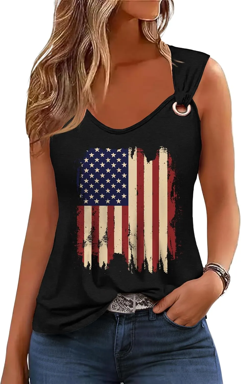 Women Loose Fitting Tank Tops Casual Summer Ladies Scoop Neck Sleeveless Shirts