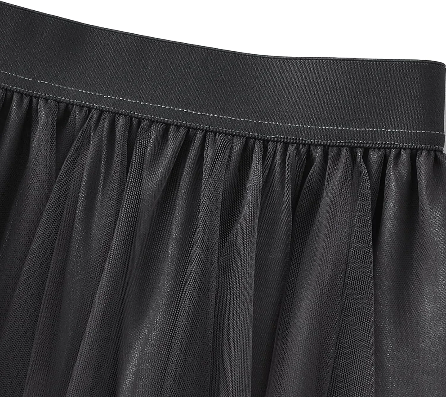 Womens Gradient Tulle Midi Skirt High Waist Pleated A-line Skirt with Lining for Summer Party Weddings Casual Outings
