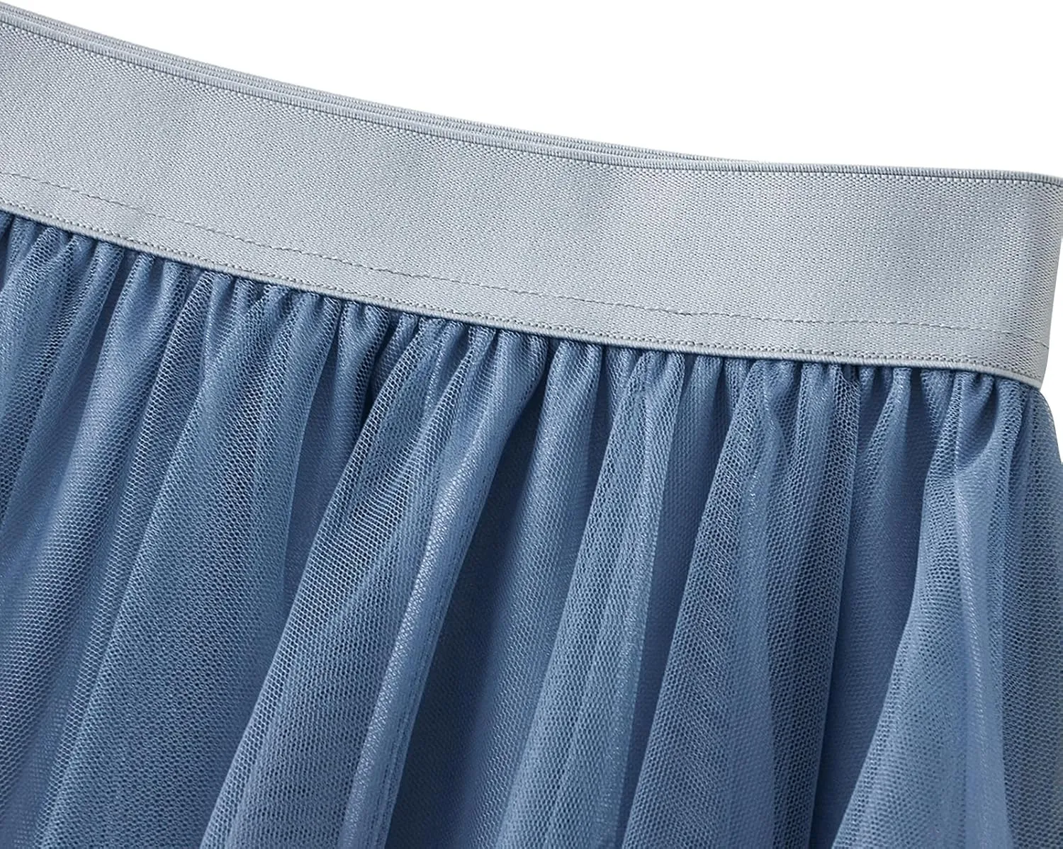 Womens Gradient Tulle Midi Skirt High Waist Pleated A-line Skirt with Lining for Summer Party Weddings Casual Outings