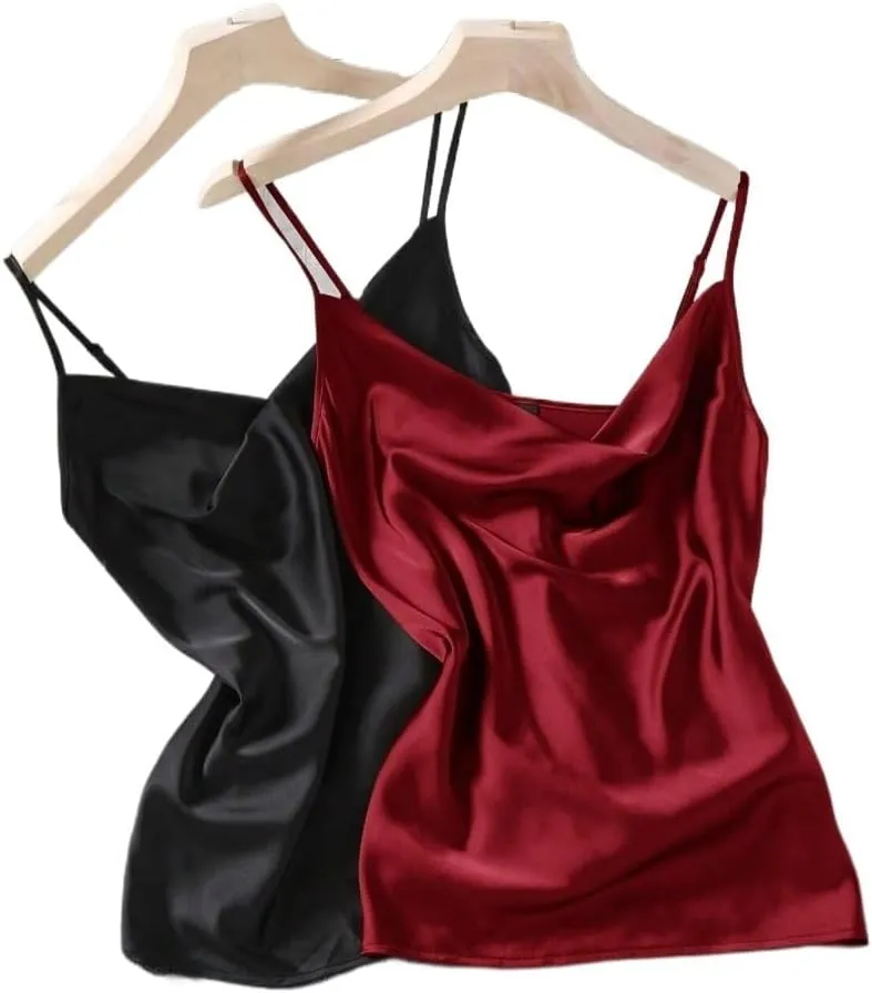 Women's Shirts 2 Piece Collar Camisole for Summer Fashion Camis Tank Tops