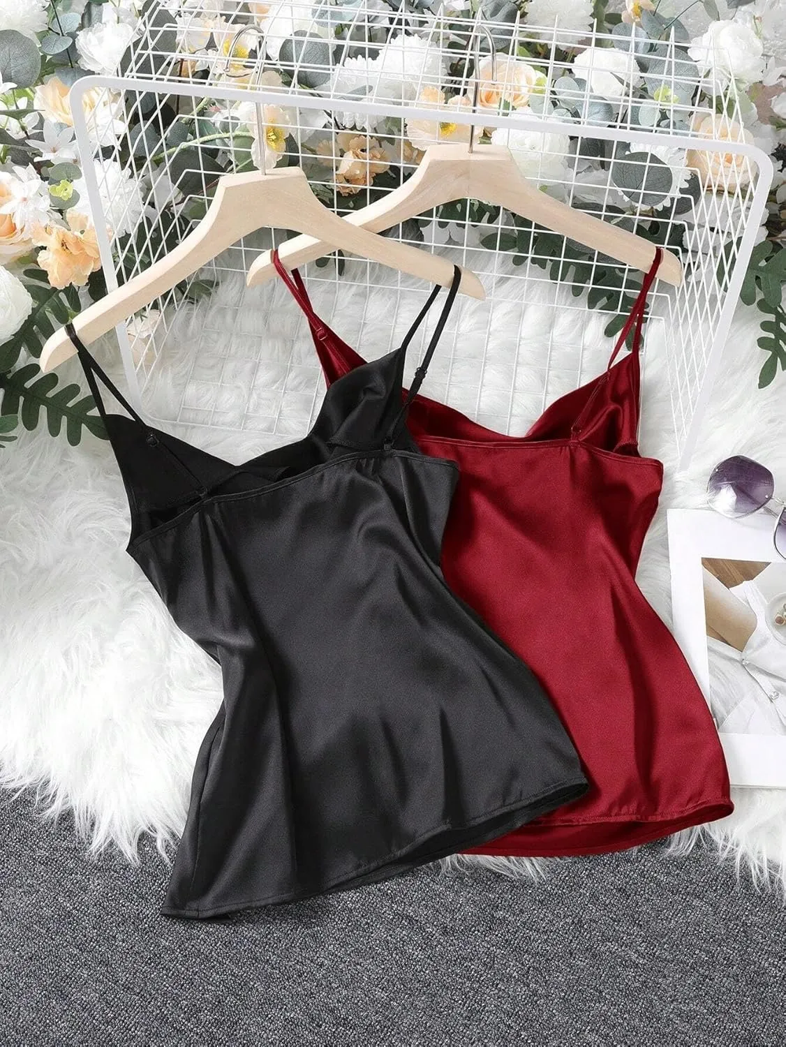 Women's Shirts 2 Piece Collar Camisole for Summer Fashion Camis Tank Tops