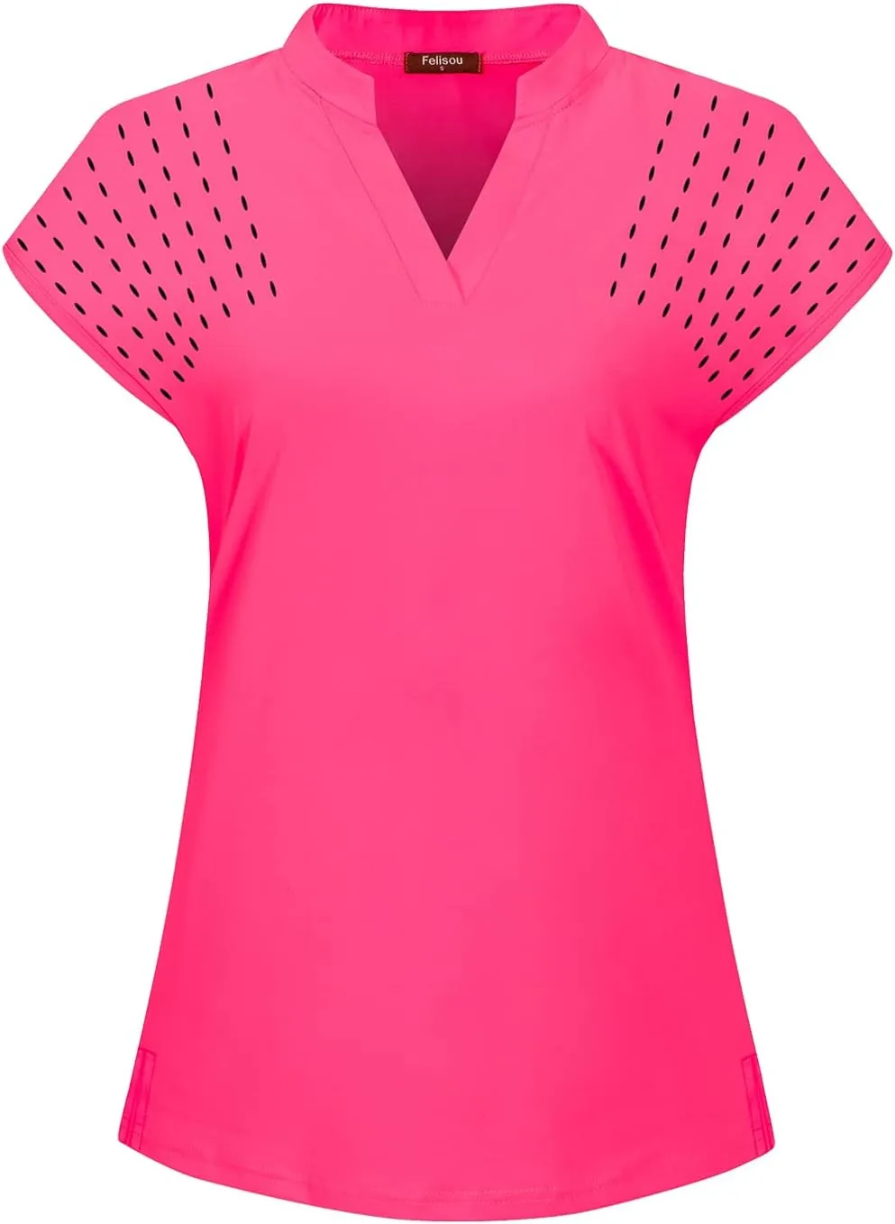 Womens V Neck Golf Polo Shirts Short Sleeve Sport Shirt Workout Tops