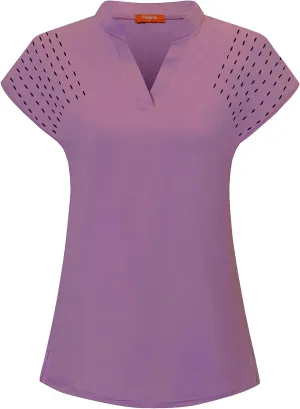 Womens V Neck Golf Polo Shirts Short Sleeve Sport Shirt Workout Tops