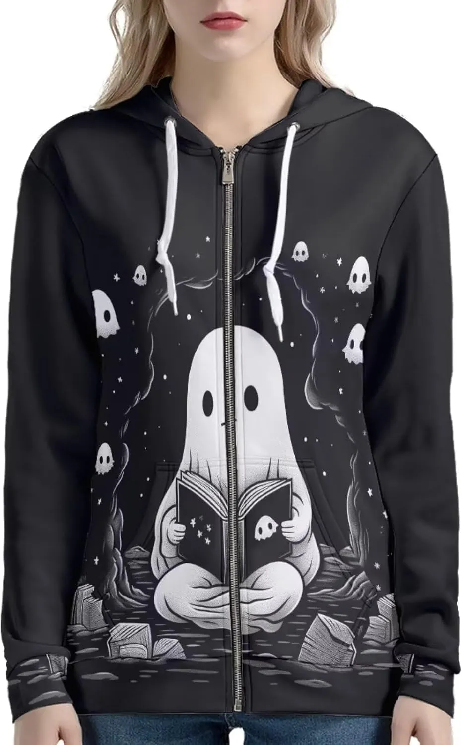 Xhuibop Zip Up Hoodie for Women Long Sleeve Shirts Plus Size Sweatshirts