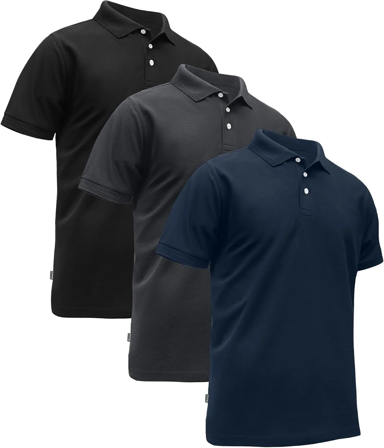 ZITY 3 Pack Mens Polo Shirts Short Sleeve Sports Moisture-Wicking Golf Shirt Business Causal Summer Tops