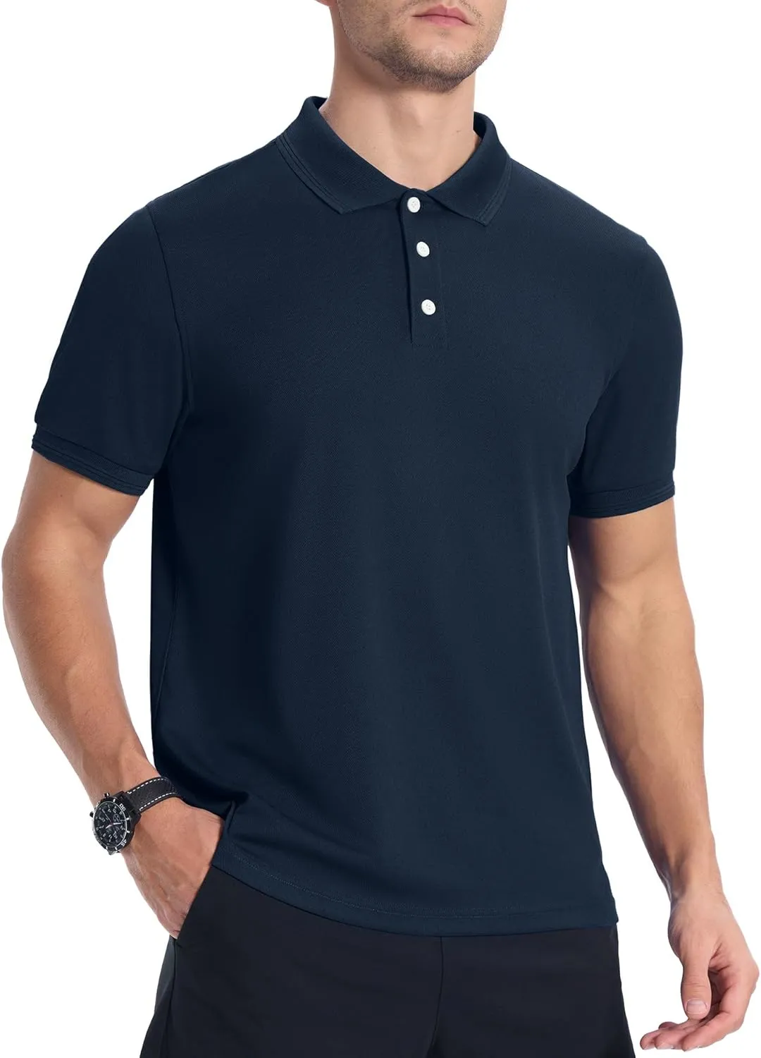 ZITY 3 Pack Mens Polo Shirts Short Sleeve Sports Moisture-Wicking Golf Shirt Business Causal Summer Tops