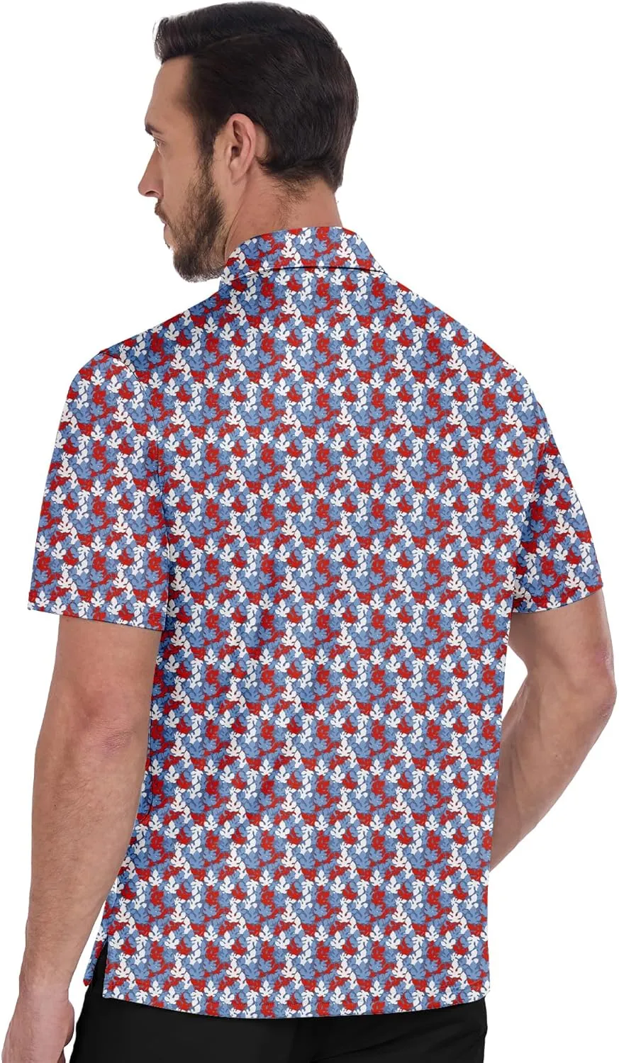 ZITY Mens Golf Shirts Short Sleeve Print Patterns Performance Moisture Wicking Polo Shirt
