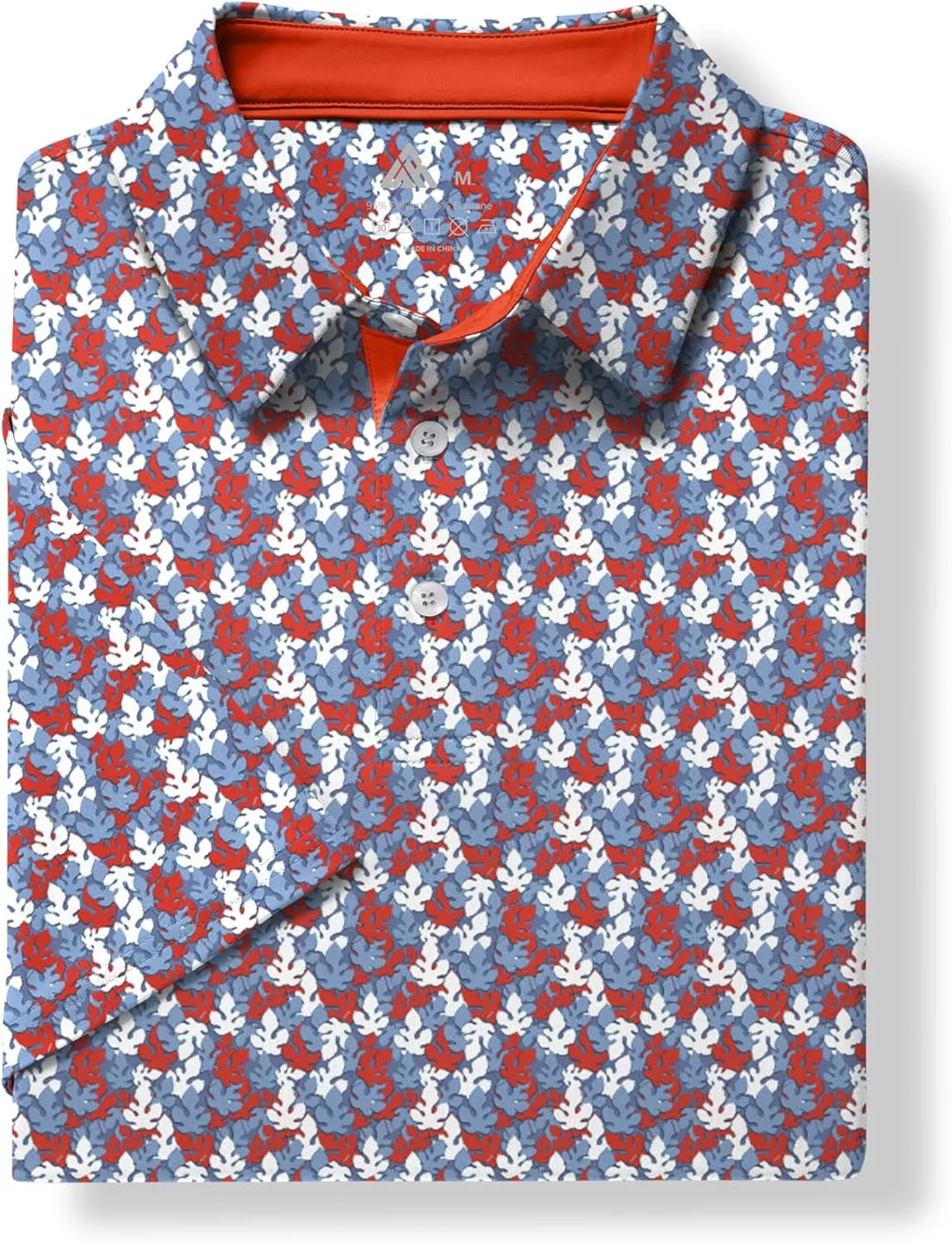 ZITY Mens Golf Shirts Short Sleeve Print Patterns Performance Moisture Wicking Polo Shirt