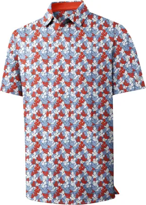 ZITY Mens Golf Shirts Short Sleeve Print Patterns Performance Moisture Wicking Polo Shirt